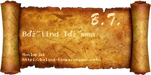 Bálind Tímea névjegykártya